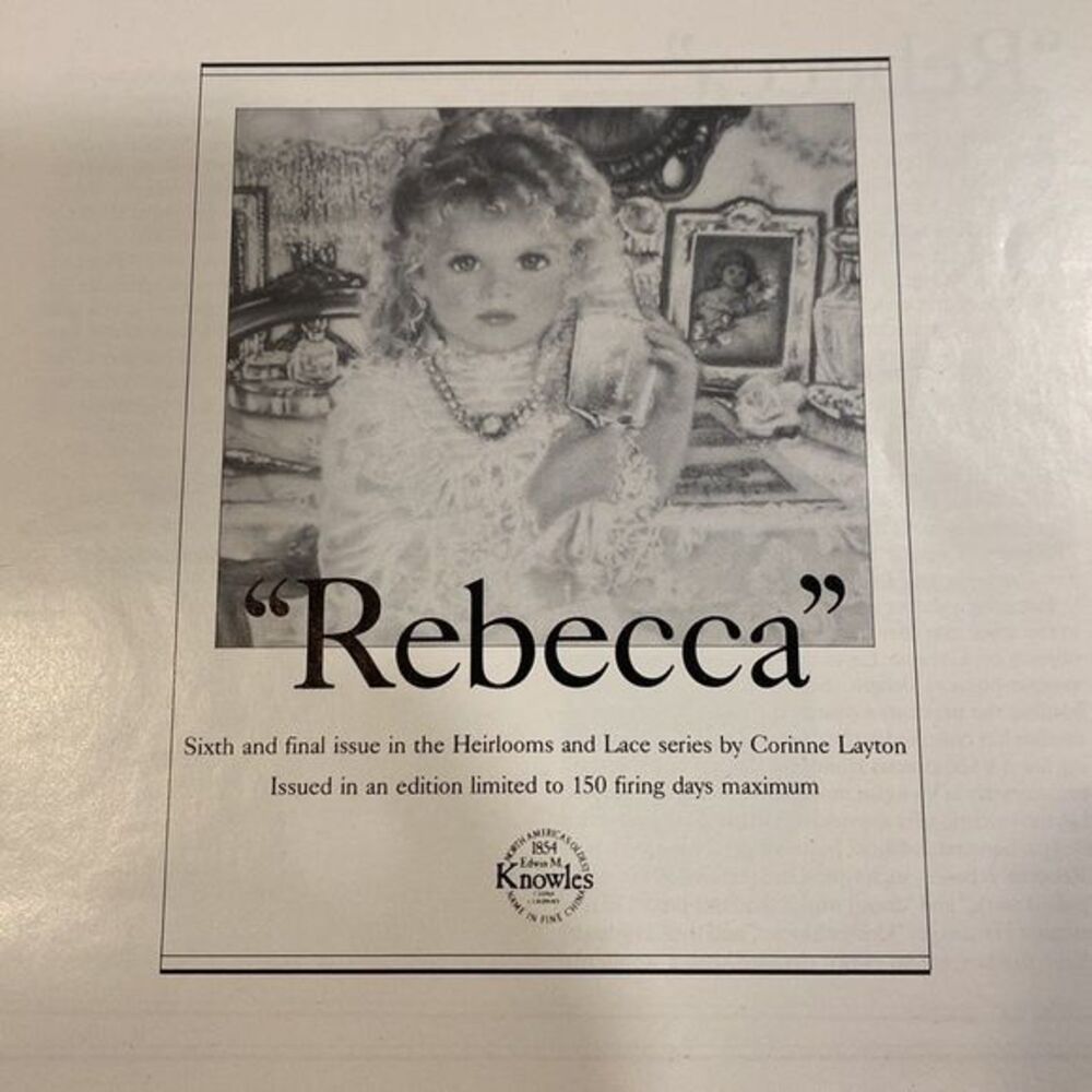 Heirlooms & Lace Rebecca Collector’s #6 Plate in Series By Corinne Layton 3879A - Picture 8 of 10